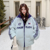 日系学院风保暖羽绒服女2025冬季新款小个子宽松休闲白鹅绒面包服，女装羽绒服，2D111