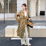 【】高级感复古印花风衣外套休闲2D111-B008P190K298，女装风衣，2D111