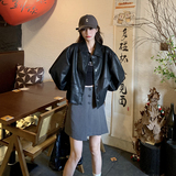 【】黑色机车pu皮上衣外套女2D111-A395P145K198主推，女装皮衣，2D111