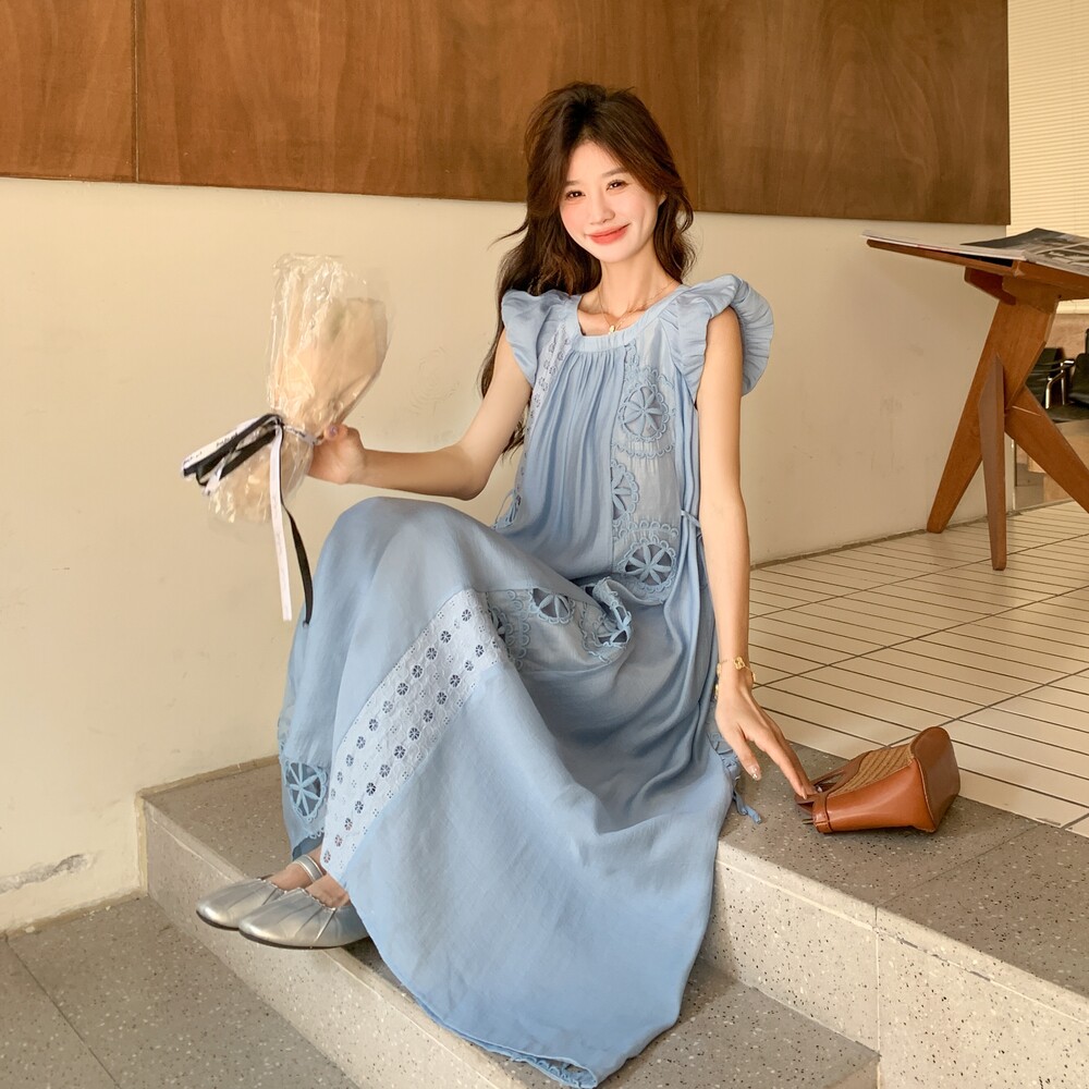 【新款】设计感蓝色连衣裙夏季2D111-SMQ001P135K188,女装连衣裙,2D111