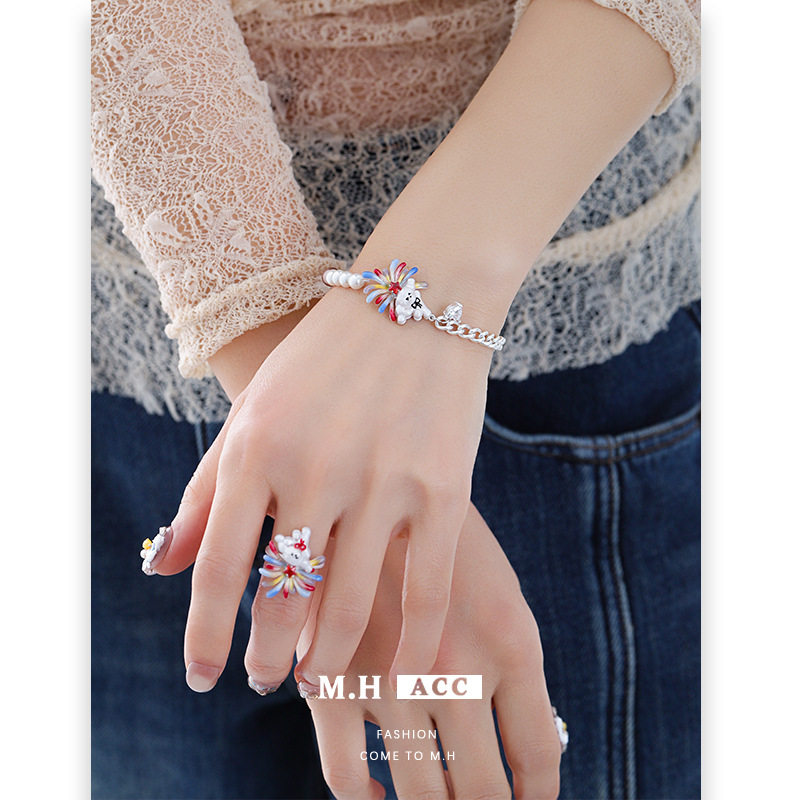 烟花小狗珍珠手链女轻奢小众精致高级感怦然心动手串2026新款配饰