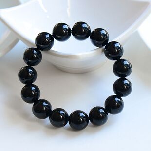 黑色圆珠12mm菩提根手串学生佛珠念珠文玩绕指柔解压男女手链男款