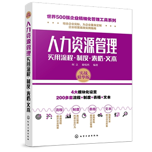 人力资源管理实用流程·制度·表格·文本 书籍 何立世界500强企业精细化管理工具系列人力资源管理流程薪酬福利管理绩效管理 正版