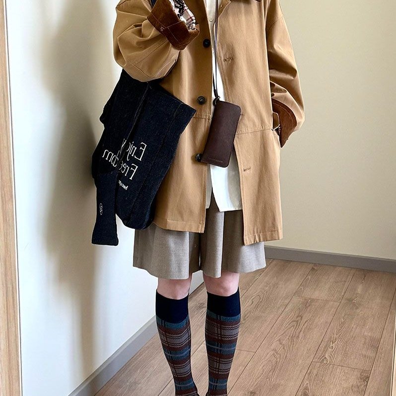 卡其色中长款风衣外套女2026新款巨好看的今年流行爆款小个子上衣图片