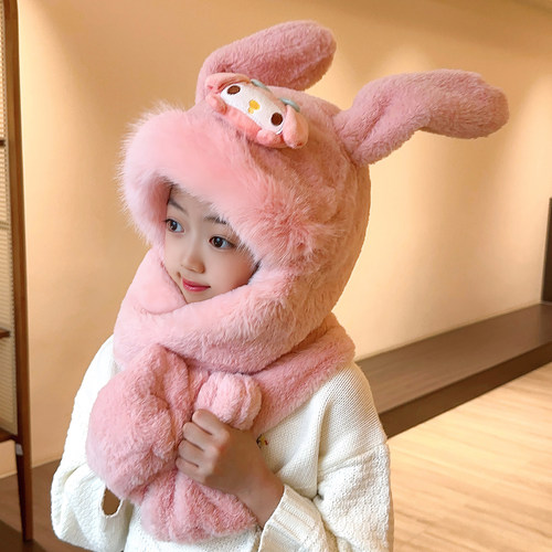 新款可爱耳朵会动毛绒帽子