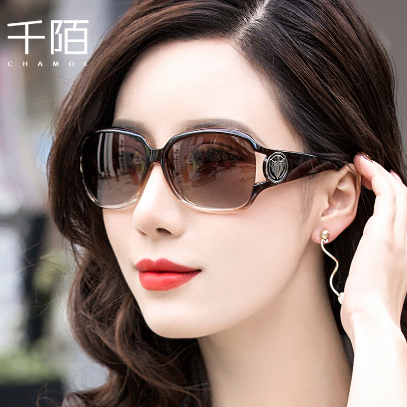 墨镜女偏光眼镜防紫外线太阳镜女圆脸方脸优雅中年女士开车司机镜