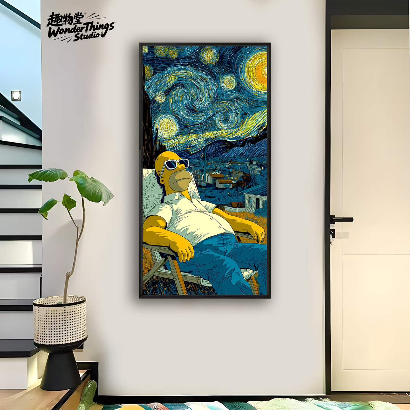 梵高文森特辛普森一家霍默肌理油版画