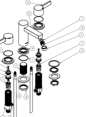 原装配件三孔双把手面盆龙头恩摩恩57128原装维修配件
