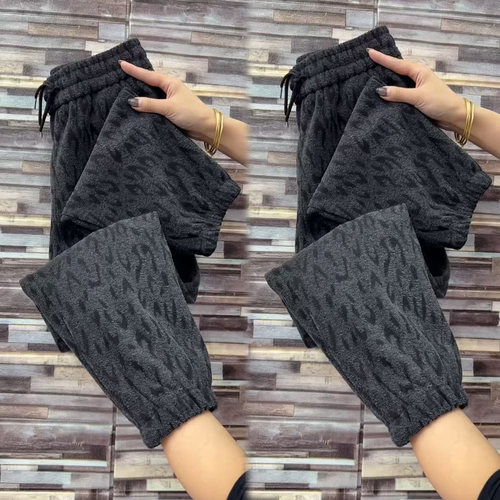 冬季加绒洋气百搭拖地裤小脚裤