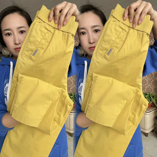 欧货原创百搭纯棉休闲八分奶奶裤