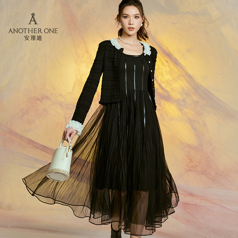 ANOTHER ONE安那迪时尚飘逸背心连衣裙流苏设计仙女风长裙
