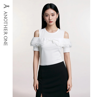 ANOTHERONE别致露肩针织上衣