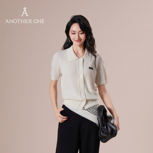 安那迪针织短袖翻领polo衫女