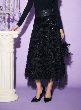 ANOTHER ONE安那迪半身裙大摆裙独特超好看长裙优雅气质