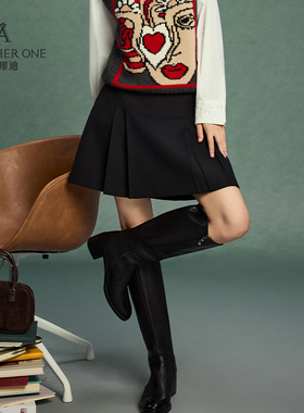 ANOTHER ONE安那迪秋季半身裙流行爆款百褶裙高腰显瘦气质