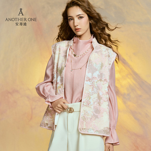 ANOTHER ONE安那迪新中式国风马甲女新款复古盘扣刺绣背心