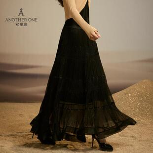 ANOTHER ONE安那迪高级感气质碎闪银丝半身裙女设计感长裙时尚别