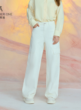 ANOTHER ONE安那迪高腰显瘦牛仔裤女时尚百搭休闲长裤工装