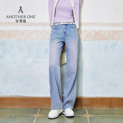 ANOTHERONE牛仔阔腿裤长裤