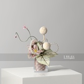 简约时尚 透明亚克力小花瓶插花客厅茶几女孩房粉色花艺设计感桌花