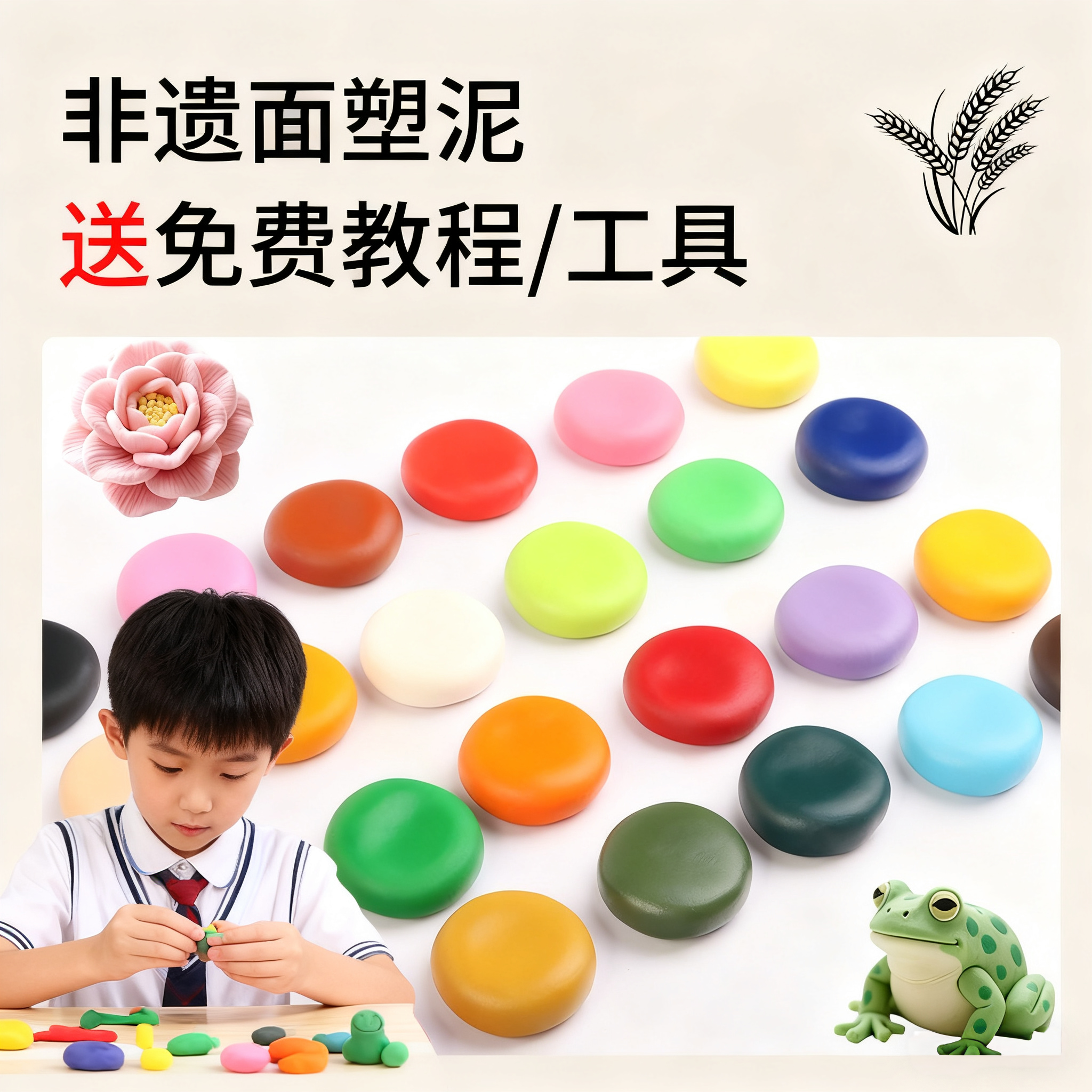 彩色安 全面塑泥儿童手工DIY玩具多色陶土泥塑材料包塑形橡皮泥,特色手工艺,泥人/泥塑/面塑,淘宝优惠券,粉丝福利购,淘宝优惠卷