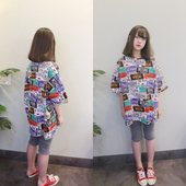 儿童韩版 男童女童短袖 休闲宽松T 中大童中袖 体恤衫 T恤2020夏装 新款