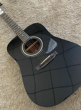 Epiphone 改标款 云杉桃花心木民谣木吉他合板 黑色41寸初学入门