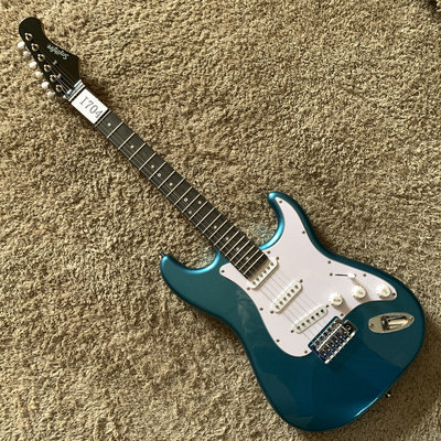 Smithfire ST款式电吉他三单 SSS拾音器 六点单摇颤音22品金属蓝