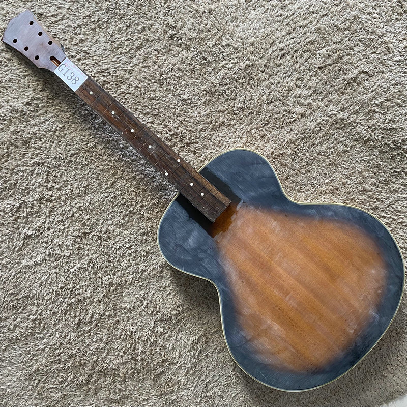 韩国工厂产 桃花心木 Dobro 木吉他半成品倒不了 无件未完成