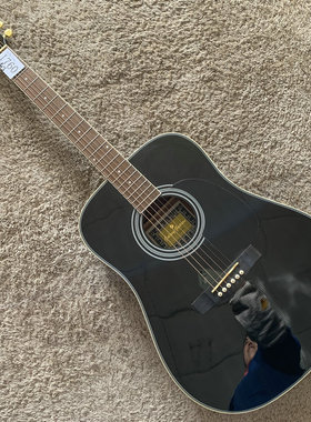 高品质 Galaxy GA220 41寸云杉桃花芯木面单板民谣木吉他黑色