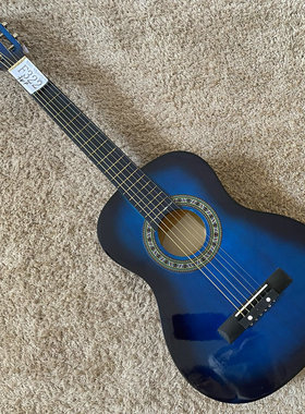 瑕疵品装饰道具 全椴木吉他合板34英寸 渐变蓝色 不 退不换