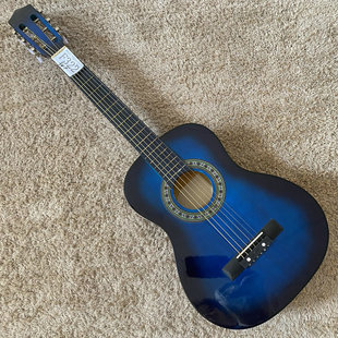 瑕疵品装饰道具 全椴木吉他合板34英寸 渐变蓝色 不 退不换