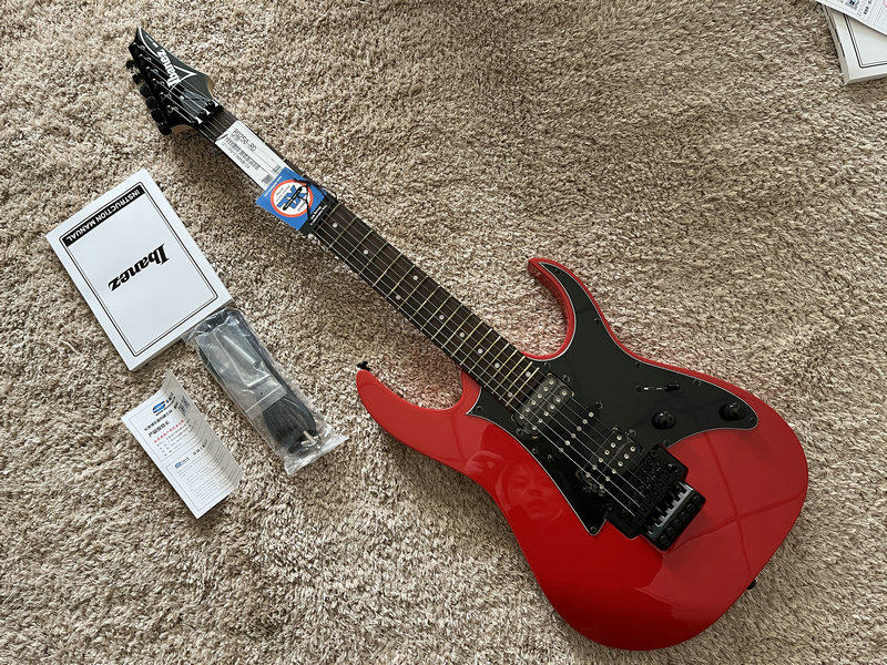 印尼产正品 Ibanez 依班娜  RG250 双摇电吉他 24品 苹果红 微瑕