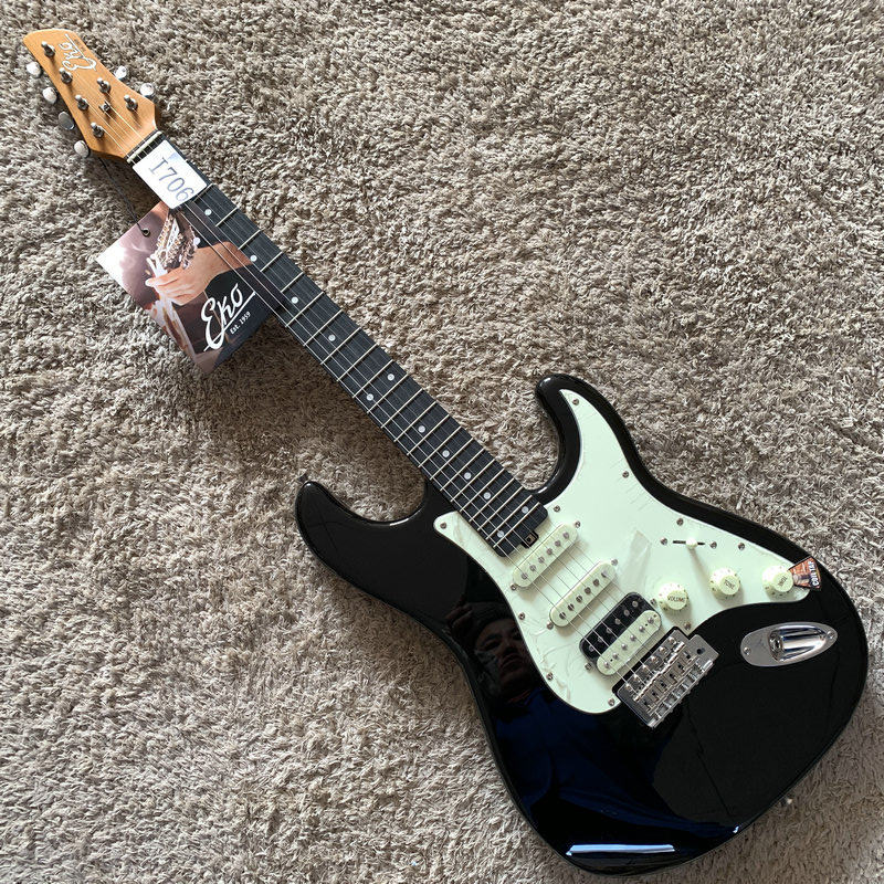 意大利 EKO ST款式 电吉他单单双切单拾音器 复古单摇24品 黑色