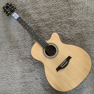 美国品牌 40寸合板云杉桃花芯合板民谣木吉他原木色缺角库存 Dean