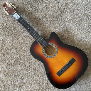 38英寸 民谣木吉他合板缺角日落色库存瑕疵装饰道具琴 不 退不换