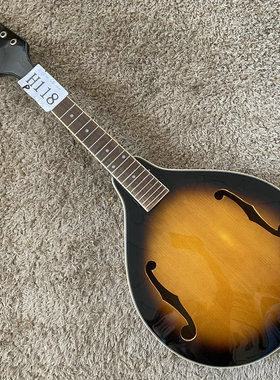 Blanton 云杉曼陀铃吉他合板F孔 8弦日落色库存半成品无配件瑕疵