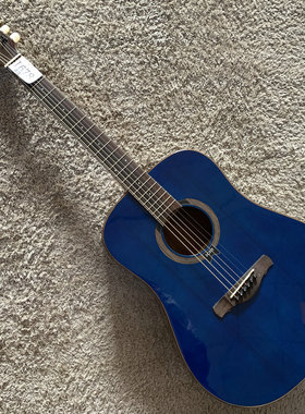 品牌Dotch 道奇云杉玫瑰木面单民谣木吉他 41寸库存蓝色 D桶瑕疵