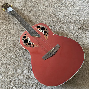 Angel 奥威逊款式 电箱民谣吉他 葡萄孔圆背圆角瑕疵24品金属红