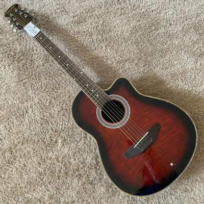 日本 樱花 Sakura 奥威逊款式 虎纹民谣吉他 圆背 库存装饰道具琴