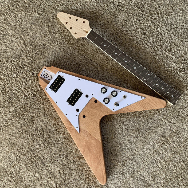 库存 ROCKTILE 燕尾奥古曼电吉他半成品DIY未完成V型带缺部分配件