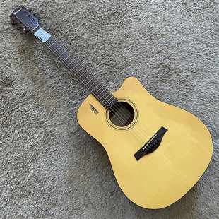 卢森Rosen 41寸云杉桃花心木民谣木吉他合板缺角 原木色初学入门