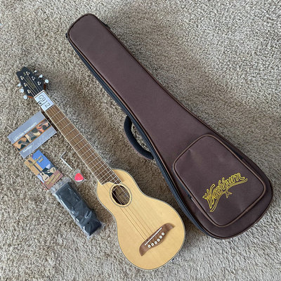 美国Washburn RO10勇士34寸民谣木吉他面单板旅行琴带包微瑕原木