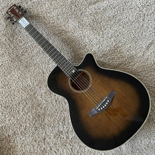 库存卢森 Rosen 云杉桃花心木合板民谣木吉他40英寸缺角入门 微瑕