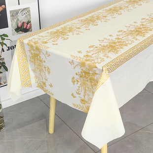 石头布一次性桌布长方形花开富贵商用茶餐厅饭店酒楼夜宵店圆桌厚