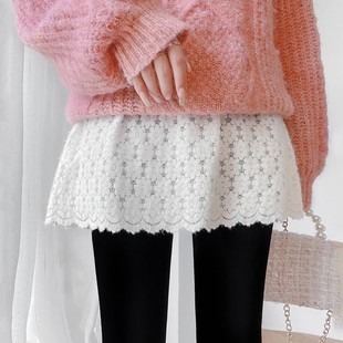 叠穿裙帘牛仔裤 秋冬蕾丝小屁帘下摆女卫衣内搭遮屁股 叠穿裙帘大码