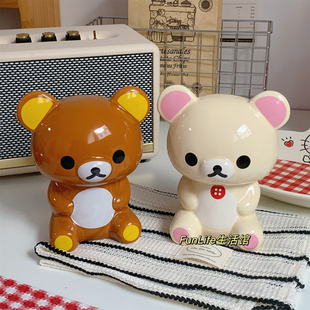 家居饰品 储蓄罐礼物 FunLife 可爱卡通轻松熊存钱罐桌面摆件