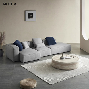 摩卡侘寂风简约方块沙发现代轻奢网红设计师客厅模块布艺沙发组合