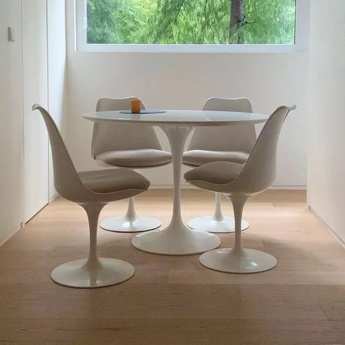 现代北欧设计师法式网红郁金香餐椅休闲可旋转餐厅餐椅洽谈书桌椅