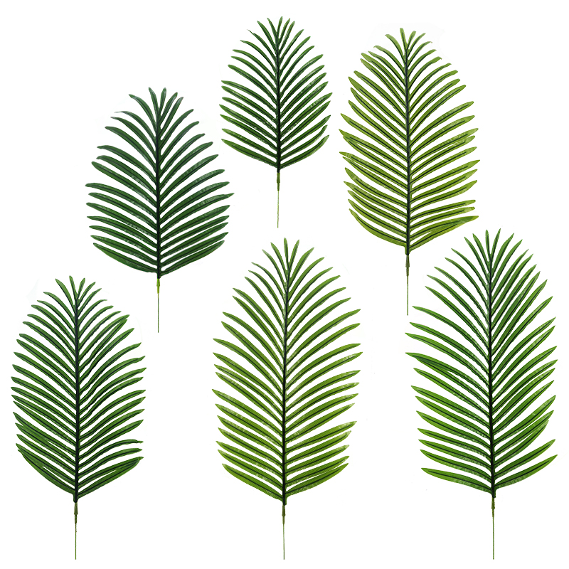 高仿真 过胶丝印棕榈叶散尾叶大型花盆绿植配件 摄影婚庆装饰道具